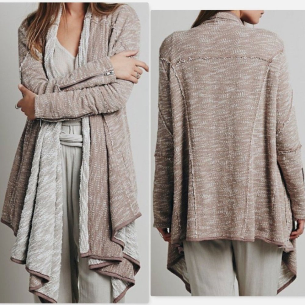 FREE PEOPLE BROWN IN THE LOOP CARDIGAN